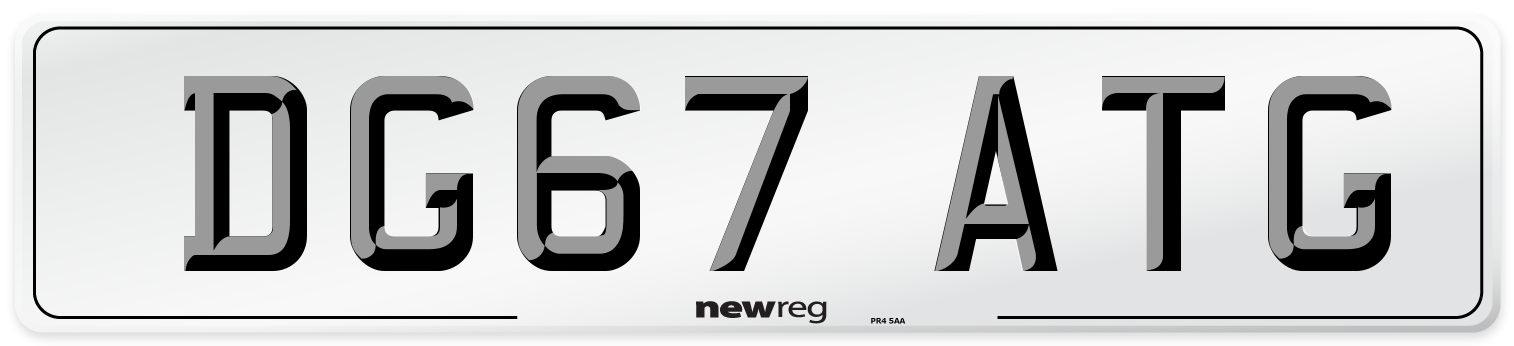 DG67 ATG Number Plate from New Reg